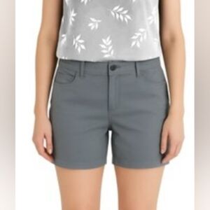 Market & Spruce, blue gray button up denim shorts with pockets, size 2, NWT